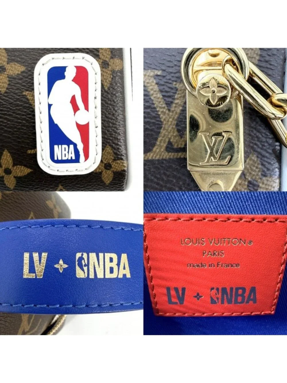 Louis Vuitton Handbag Monogram Nba Crocodile Drop Kit Collaboration Brown Gold